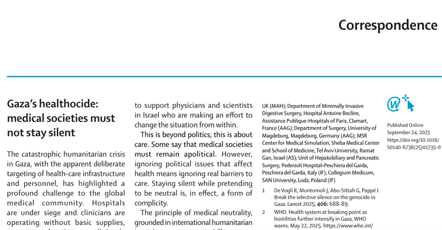 appello dei medici su Gaza