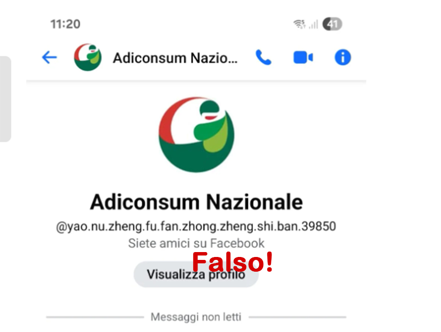 falsa pagina Adiconsum