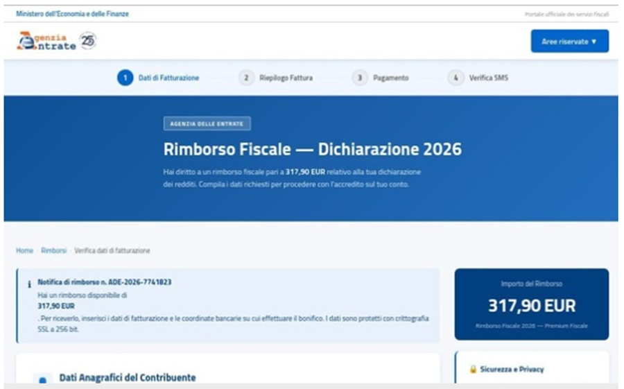 truffa rimborso fiscale